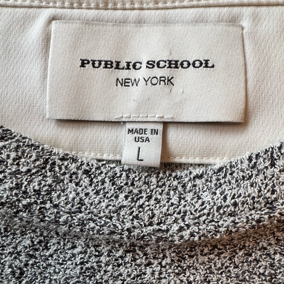 Women's Gray Public School New York Knit Knee Length Sheath Style Dress sz L - Picture 14 of 15